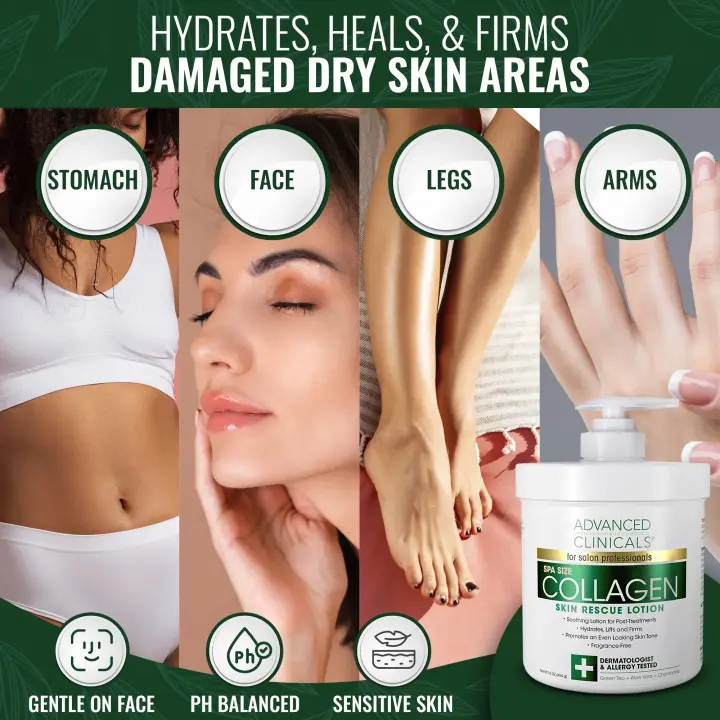 Advanced Clinicals Collagen Skin Rescue Lotion 454g